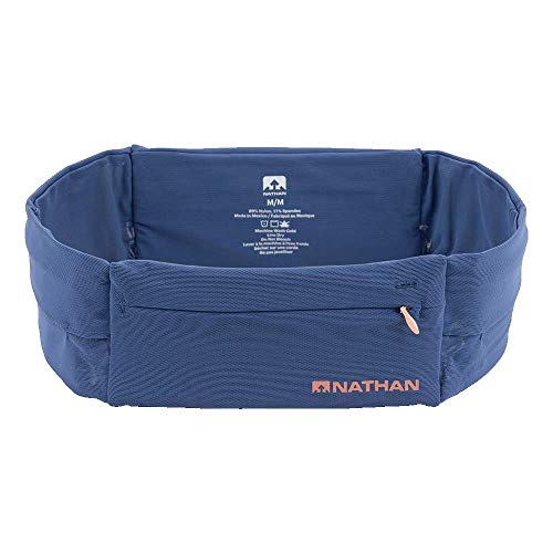 Nathan Running Belt – The Zipster Lite – Waist Pack with 2 Zippers. Bounce Free Pouch/Lightweight/Runners Fanny Pack. Fits all iPhones, Android, Samsung. For Men and Women. (Navy, XS) - Image 1