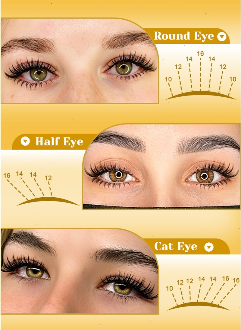 mierting Self Adhesive False Eyelashes 120Pcs Natural Style Pre-Glued False Eyelashes with Tweezers, Press-On Glueless Individual Lashes for Beginners, 8–16mm DIY Flase Eyelashes MXF08-03 - Image 2