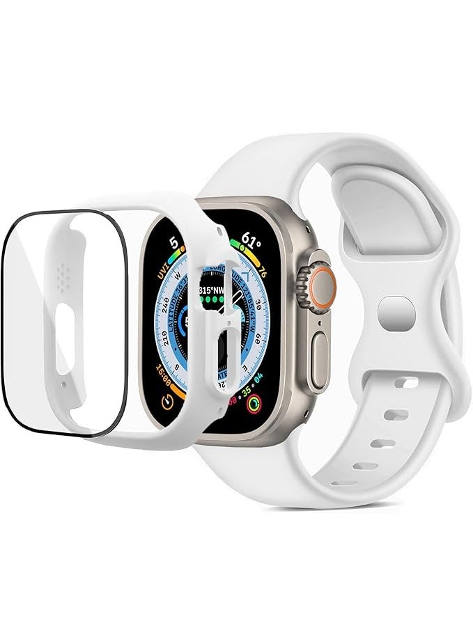 and with Case For Apple Watch 46mm,Adjustable Silicone Sport Wristband Replacement, Strap With Cover Built-in Glass Screen Protector for iWatch S10. - Image 2