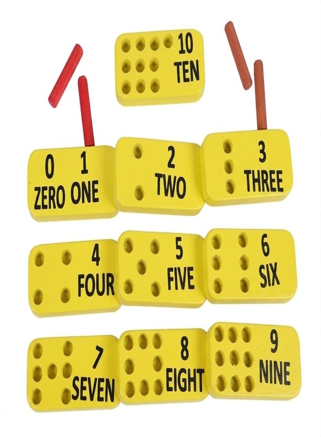 RCW Wooden Counting 1-10 Number Peg Set with 20 Colorful Pins Montessori Educational Toy for Kids | Learn Number, Count & Fine Motor Skills | Toy for Toddlers & Preschool (Yellow Color) - Image 5