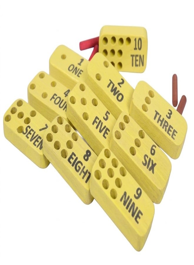 RCW Wooden Counting 1-10 Number Peg Set with 20 Colorful Pins Montessori Educational Toy for Kids | Learn Number, Count & Fine Motor Skills | Toy for Toddlers & Preschool (Yellow Color) - Image 4