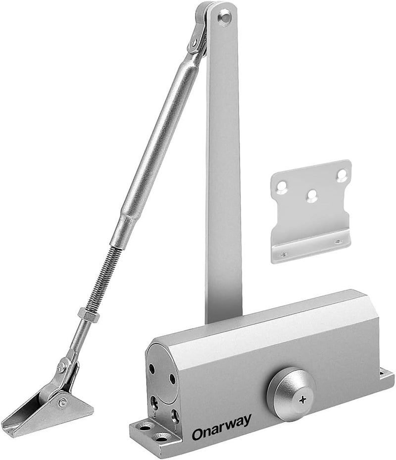 Onarway Automatic Door Closer for Home: Size 3 Spring Hydraulic Closure with Adjustable Speed for Residential and Light Commercial Doors (99-132lbs) | Soft Close & Easy Install - Image 1