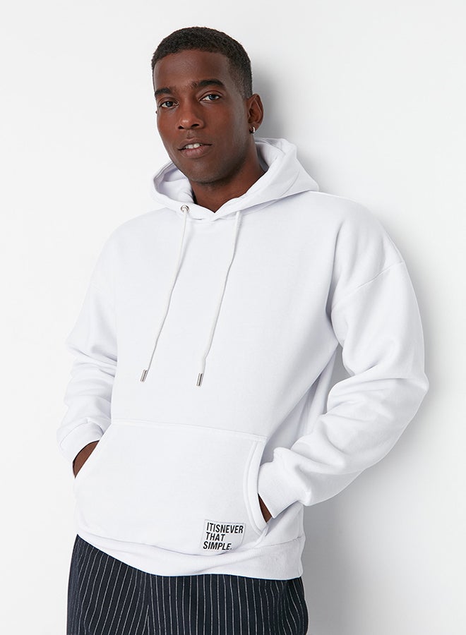 trendyol Sweatshirt - White - Oversize  - Image 2