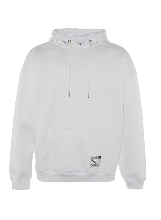 trendyol Sweatshirt - White - Oversize  - Image 5