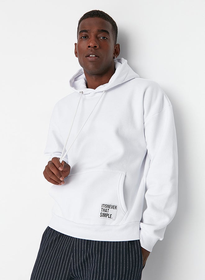 trendyol Sweatshirt - White - Oversize  - Image 3