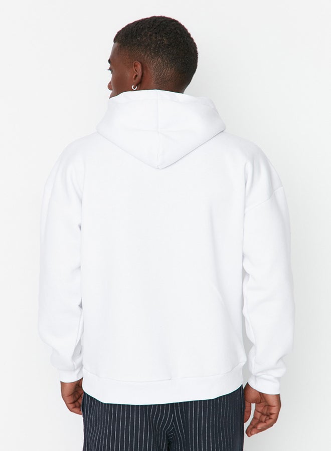 trendyol Sweatshirt - White - Oversize  - Image 4