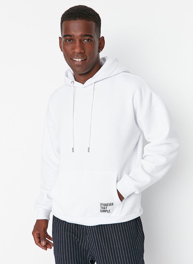 trendyol Sweatshirt - White - Oversize  - Image 1