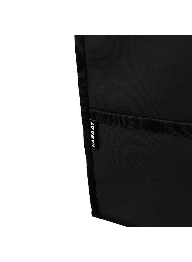 NABAAT غطاء ثلاجة نباة علوي لثلاجة ذات بابين ديكور مطبخ متين مضاد للغبار ومقاوم للماء تصميم حديث مع 6 جيوب جانبية لملحقات المطبخ - 170 x 65 سم (أسود) - Image 5