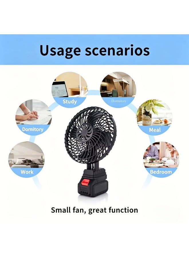 Vparty Outdoor Wireless Rechargeable Electric Fan, Ultra-long Battery Life, Large Air Volume, Suitable for Dormitory and Outdoor Use, Large-capacity Lithium Battery Fan (with Two Batteries and One Charger) - Image 5