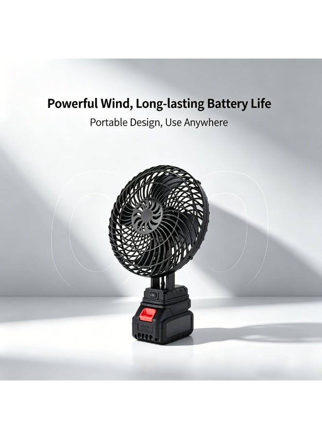 Vparty Outdoor Wireless Rechargeable Electric Fan, Ultra-long Battery Life, Large Air Volume, Suitable for Dormitory and Outdoor Use, Large-capacity Lithium Battery Fan (with Two Batteries and One Charger) - Image 4