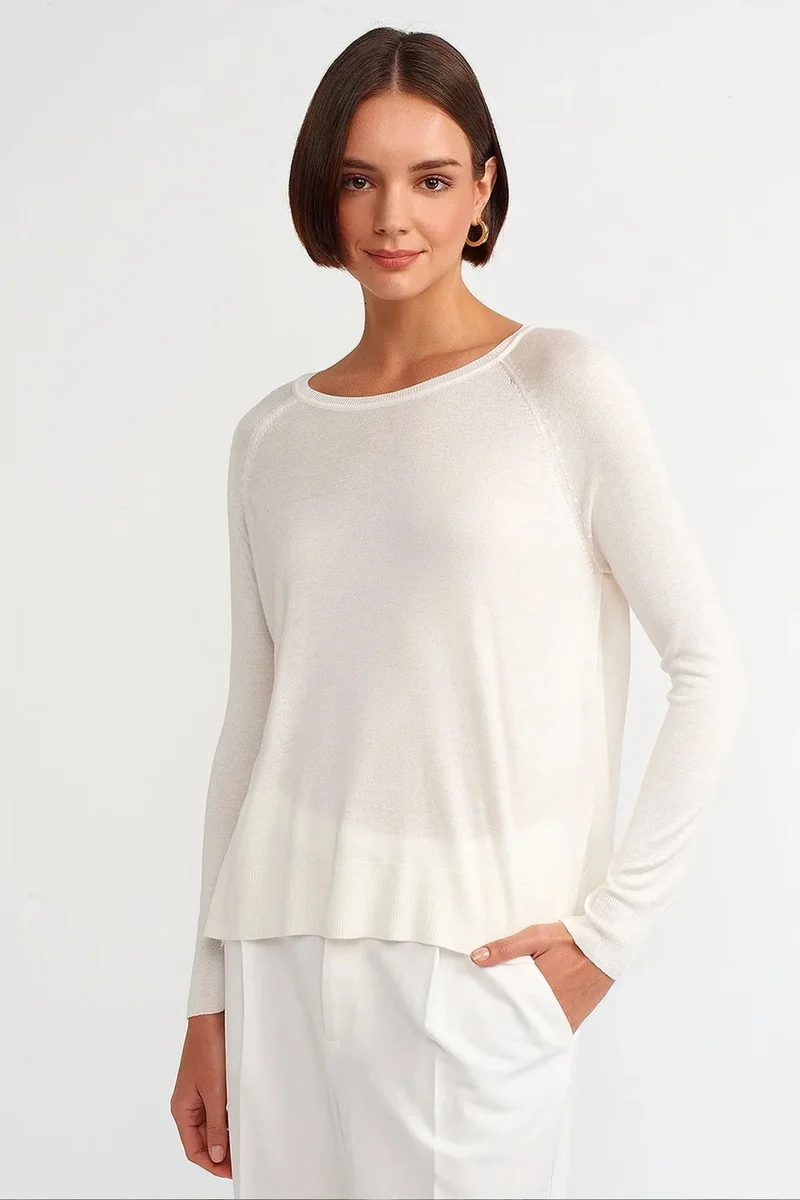 DILVIN Women’s Ribbed Crew Neck Sweater