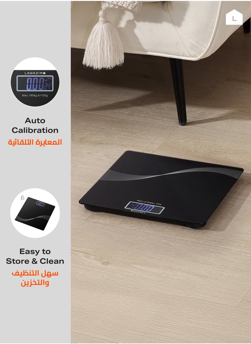 LAWAZIM Glass Body Scale - Sleek Digital Bathroom Scale with High Precision Sensors for Accurate Weight Measurement | Electronic Personal Body weight scale, Stylish Sleek Modern Slim design scale.  - Image 5