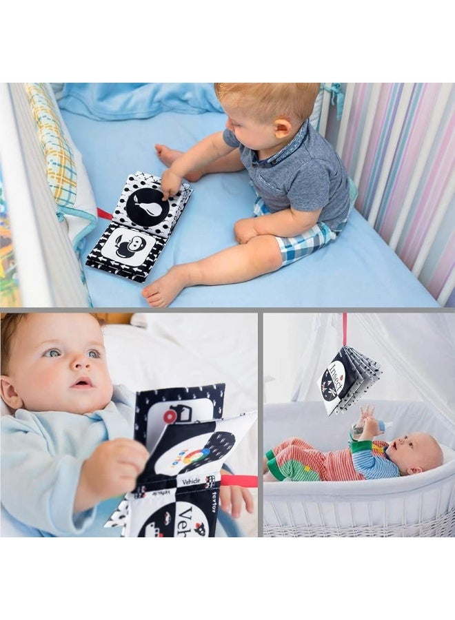 teytoy My First Soft Book,teytoy Nontoxic Fabric Baby Cloth Activity Crinkle Soft Black and White Book for Infants Boys and Girls Early Educational Toys Perfect for Baby Shower -Pack of 6 - Image 1