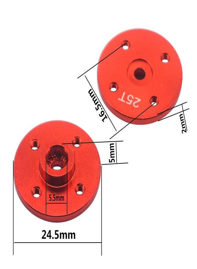 Vgoohobby 5Pack Vgoohobby Metal 25T Servo Arm Round Type Disc Steering Servo Horn Compatible with Futaba MG995 MG996R Servos RC Robot RC Scale Car Airplane - Image 2