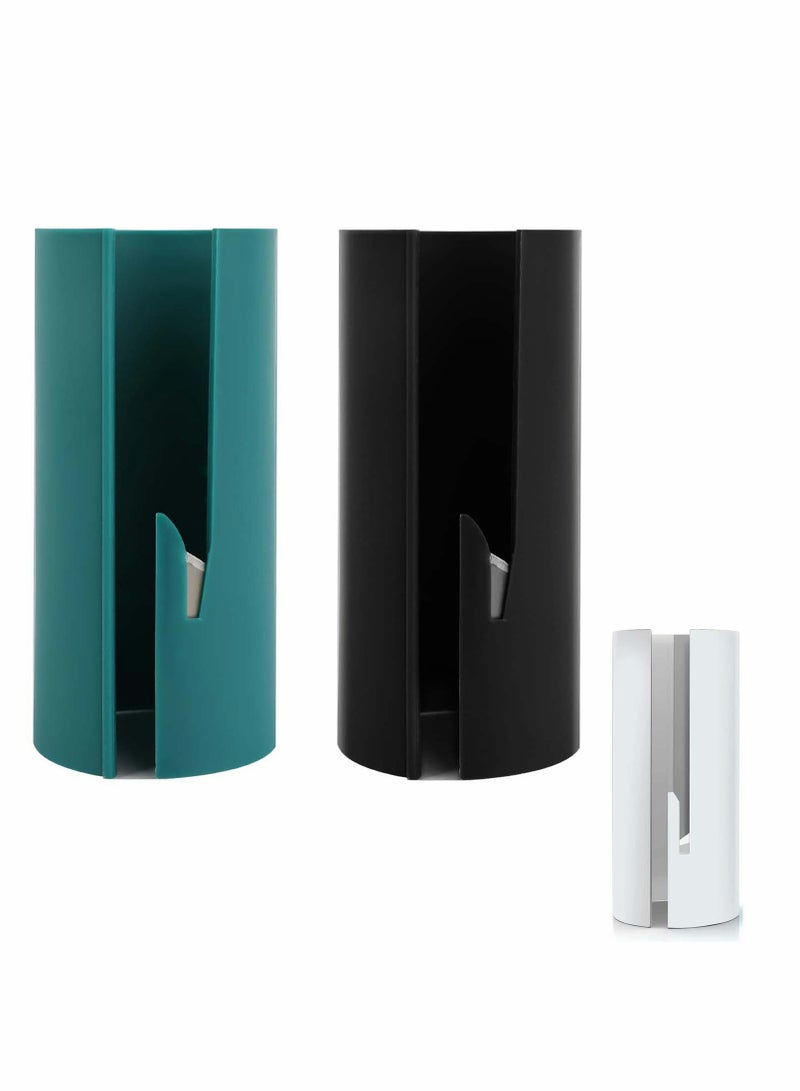 Wrapping Paper Cutter, 3 Pcs Gift Wrap Cutter, Portable Paper Roll Cutter, Sliding Wrapping Paper Cutter Tool, Safer And Easier Cut, Gift Wrapper Cutter (Blue, Black, White) - Image 1