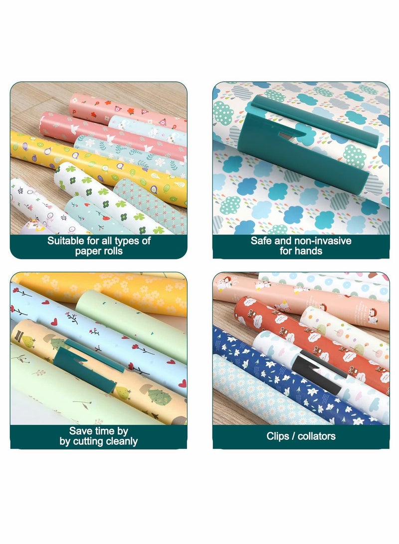 Wrapping Paper Cutter, 3 Pcs Gift Wrap Cutter, Portable Paper Roll Cutter, Sliding Wrapping Paper Cutter Tool, Safer And Easier Cut, Gift Wrapper Cutter (Blue, Black, White) - Image 5