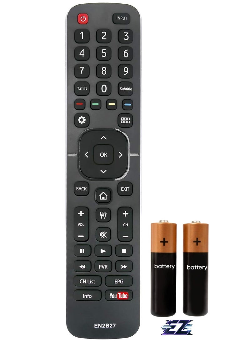 New Replacement Remote Control EN2B27 for Hisense Smart LCD LED TV 32N4 32P4 39N4 39P4 43N6 43P6 49P4 50N4 50N6 55N4 55N4 55N6 55P4 55P6 58P5 6 5N6 6 6 5P6 75P5 58N5 75N5 55K720UW 32K3110W with battery