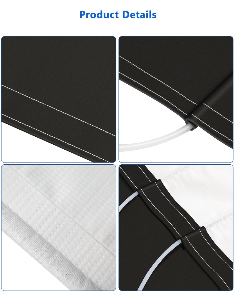 Xenjum RV Awning Fabric Replacement, 18.5oz Heavy-Duty Weatherproof Vinyl Camper Awning Replacement Universal Outdoor Canopy for RV, Motorhome, Trailer Awnings (Black, 15'(Fabric 14'2")) - Image 5