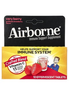 Airborne AirBorne, Immune Support Supplement, Very Berry, 10 Effervescent Tablets  - Image 1