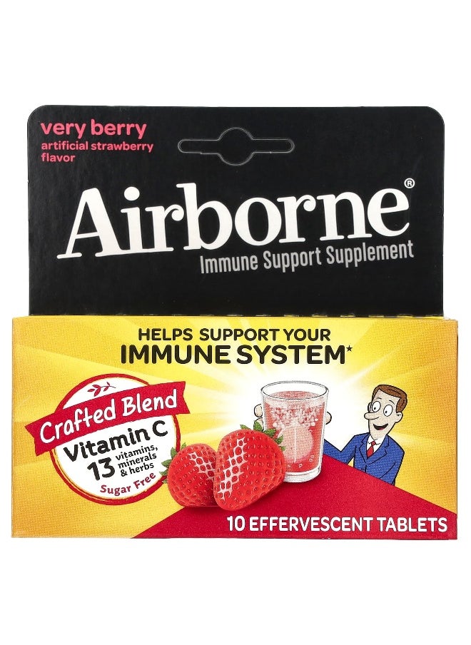 Airborne AirBorne, Immune Support Supplement, Very Berry, 10 Effervescent Tablets  - Image 1