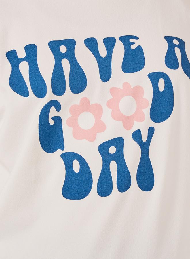 Styli Styli Slogan Print T-Shirt and All-Over Print Skirt  - Image 3