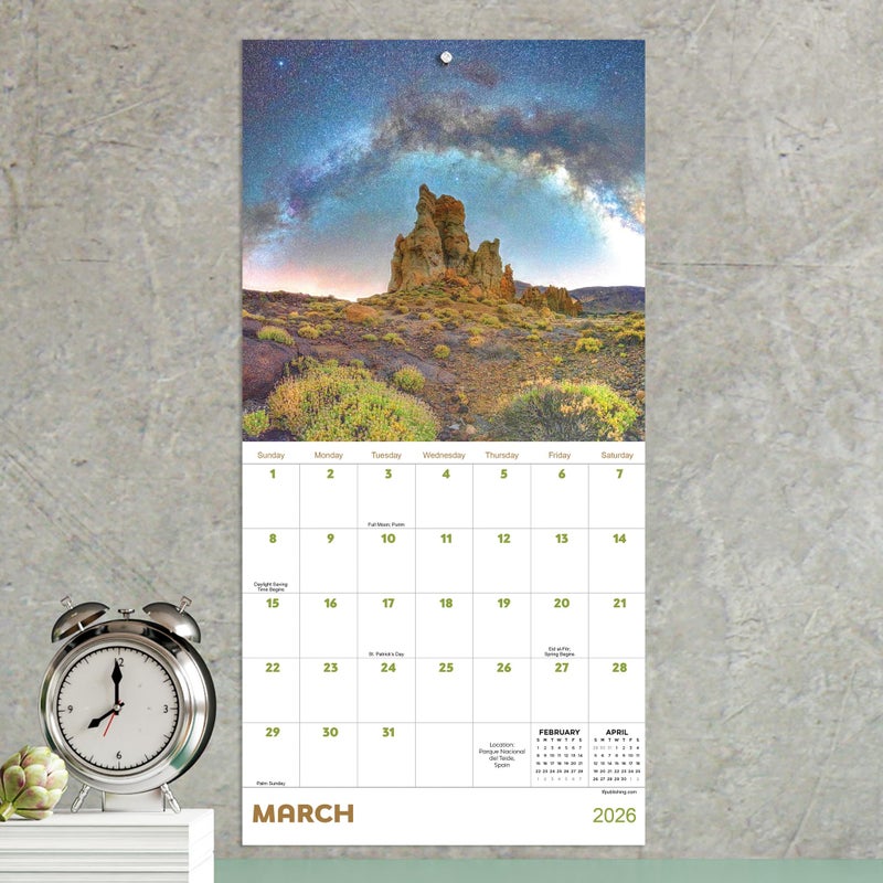 TF Publishing 2026 Stargazing Mini Calendar with Monthly Grids for Appointments and Scheduling - Vertical Small Wall Calendar 2026 with Premium Gloss Paper for Home and Office Organization - 7x7in - Image 2