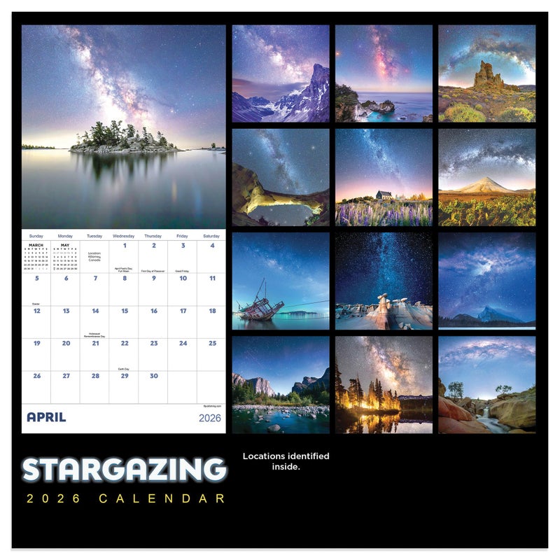 TF Publishing 2026 Stargazing Mini Calendar with Monthly Grids for Appointments and Scheduling - Vertical Small Wall Calendar 2026 with Premium Gloss Paper for Home and Office Organization - 7x7in - Image 4