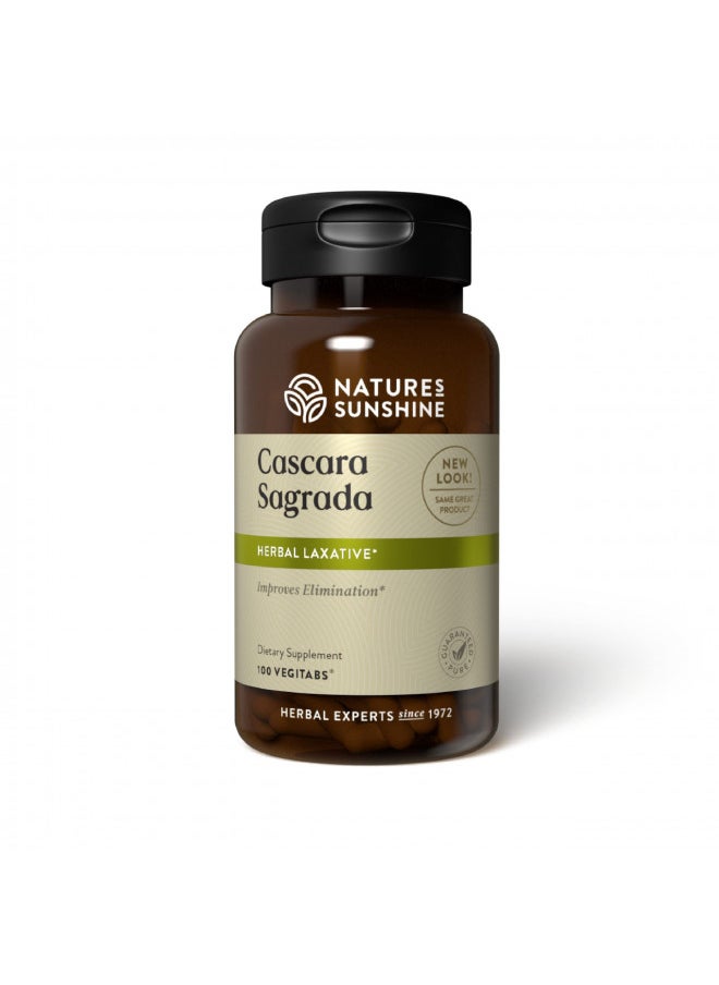 NATURE'S SUNSHINE - Nature's Sunshine Cascara Sagrada Capsules - Promotes Intestinal Support for a Healthy Colon - 100 Vegitabs (50 Servings) - Image 1