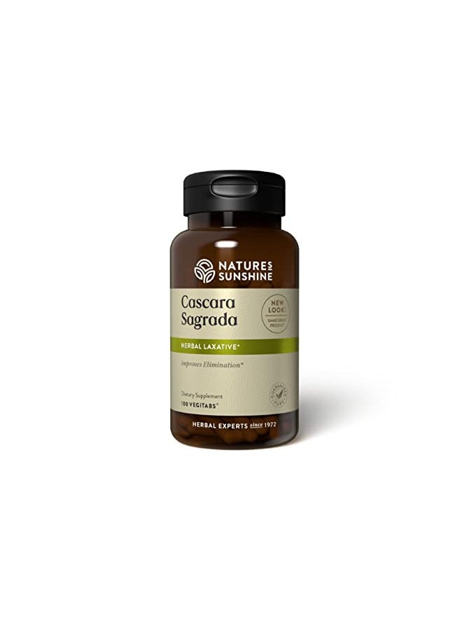 NATURE'S SUNSHINE - Nature's Sunshine Cascara Sagrada Capsules - Promotes Intestinal Support for a Healthy Colon - 100 Vegitabs (50 Servings) - Image 1
