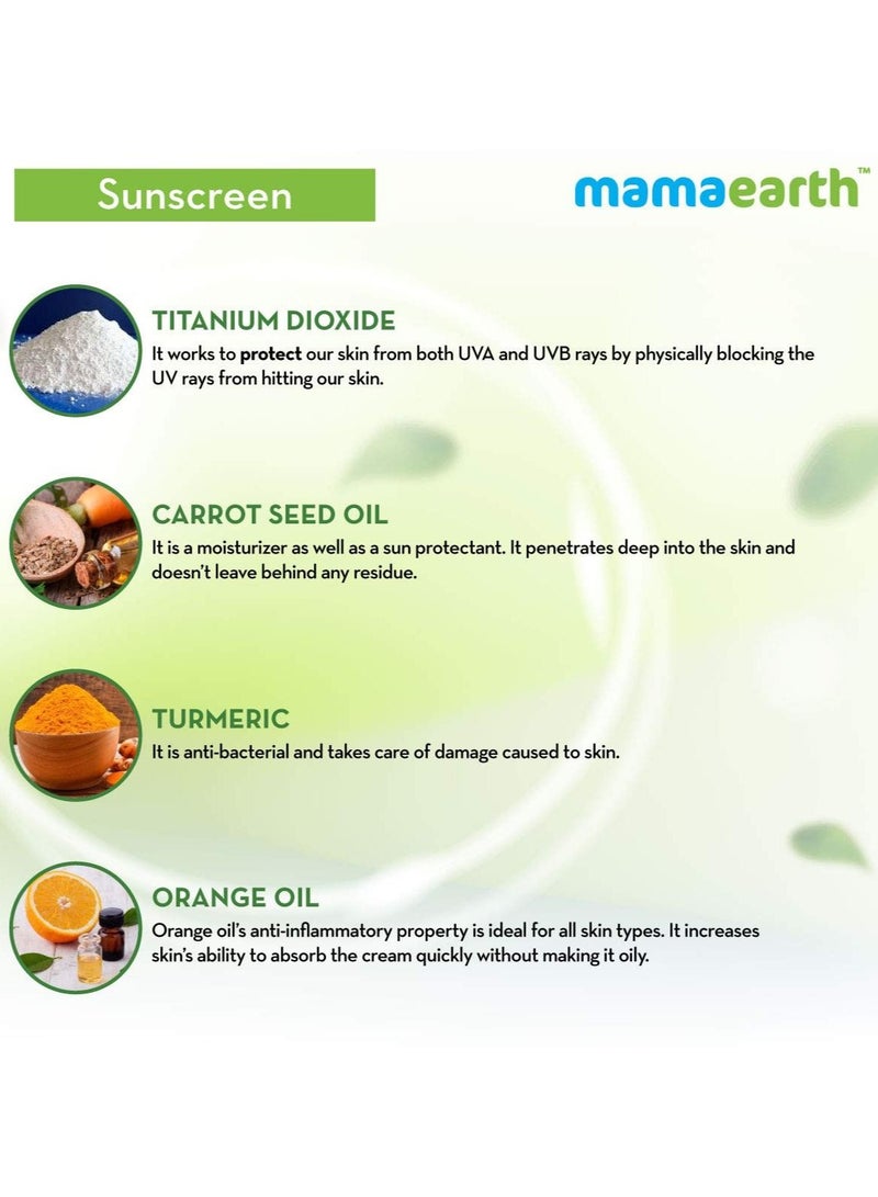 Mamaearth Mamaearth Ultra Light Indian Sunscreen Cream with Carrot Seed, Turmeric and SPF 50 PA+++ (80ml) - Image 3