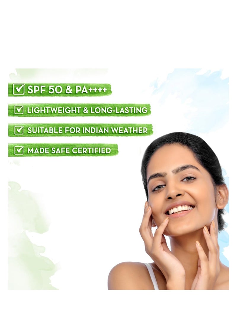 Mamaearth Mamaearth Ultra Light Indian Sunscreen Cream with Carrot Seed, Turmeric and SPF 50 PA+++ (80ml) - Image 4