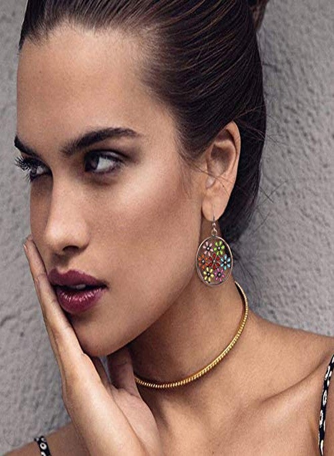 4 أزواج من الأقراط المتدلية البوهيمية العتيقة، أقراط مرصعة بأحجار الراين (4 أزواج من الأقراط البوهيمية) - Image 5