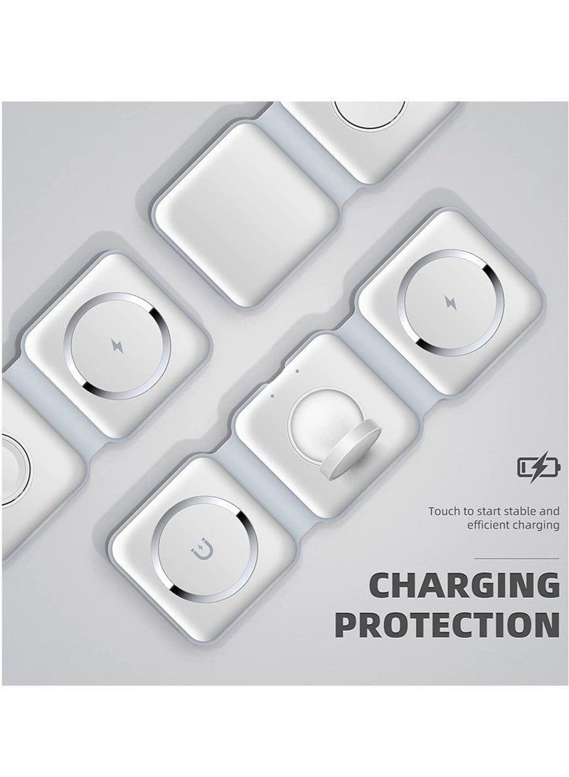 ELTRAZONE 3 in 1 Wireless Charger,Magnetic Foldable Charging Station,Fast Wireless Charging Pad (WHITE) - Image 5