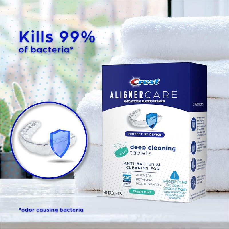Crest Aligner Care Deep Cleaning Anti-Bacterial Tablets for Aligners, Retainers, Mouthguards, 60-Count, Pack of 3 - Image 3