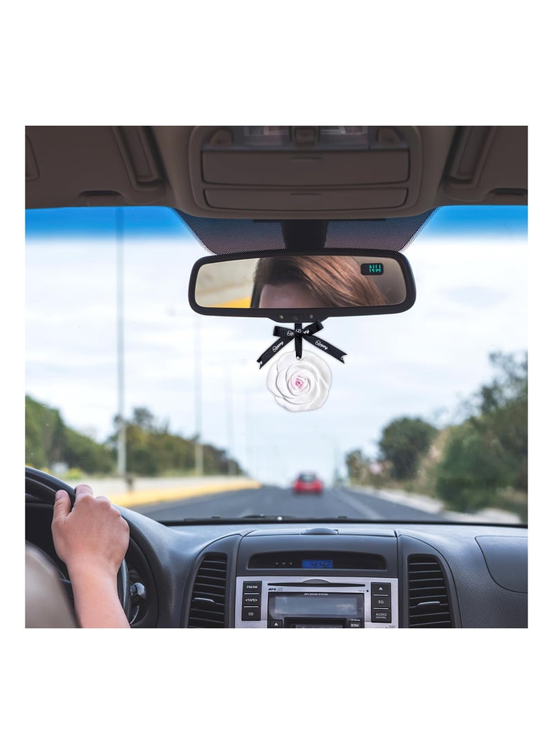 SYOSI 2pcs Car Air Freshener, Rose Scented Ceramic Hanging Air Freshener Drawer Freshener Sachet Closet Scented Bag Ceramic Fragrance Diffuser Scented Ceramic Ornament for Men Women Car Fragrance - Image 4