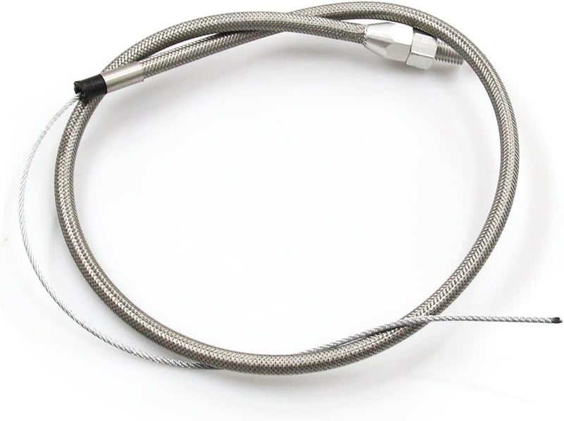 LVOUP 5657 Stainless Adjustable Steel Braided Throttle Cable Kit - 36" Cable, 24" Sleeve - Image 5