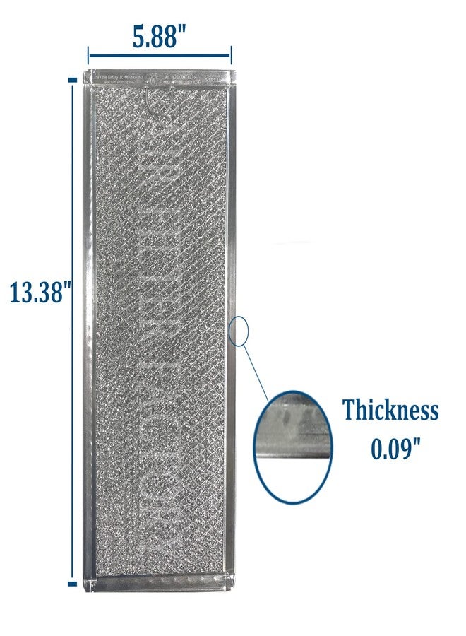 Air Filter Factory Replacement For AP4299743 Whirlpool 5.88 x 13.38 x 0.09 Inches Microwave Oven Aluminum Mesh Grease 12-Layer Vent Filter 2-Pack - Image 2