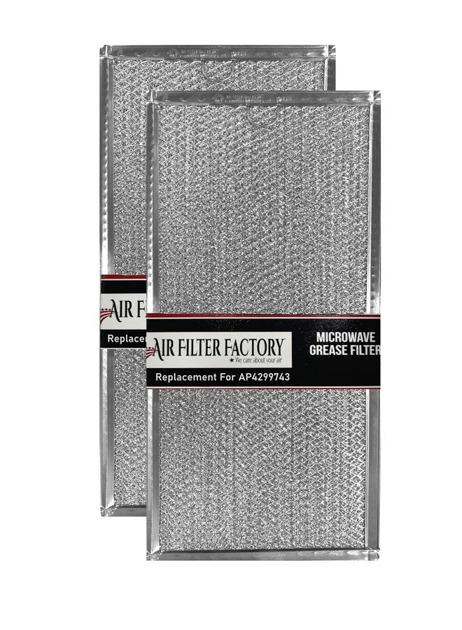 Air Filter Factory Replacement For AP4299743 Whirlpool 5.88 x 13.38 x 0.09 Inches Microwave Oven Aluminum Mesh Grease 12-Layer Vent Filter 2-Pack - Image 1