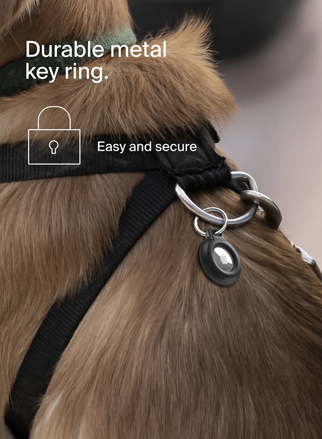Belkin Waterproof Apple AirTag Secure Holder with Key Ring, Durable Scratch-Resistant AirTag Case, Protective AirTag Keychain Accessory for Keys, Pets, Luggage, Backpacks, and More - (1-pack) Black - Image 4