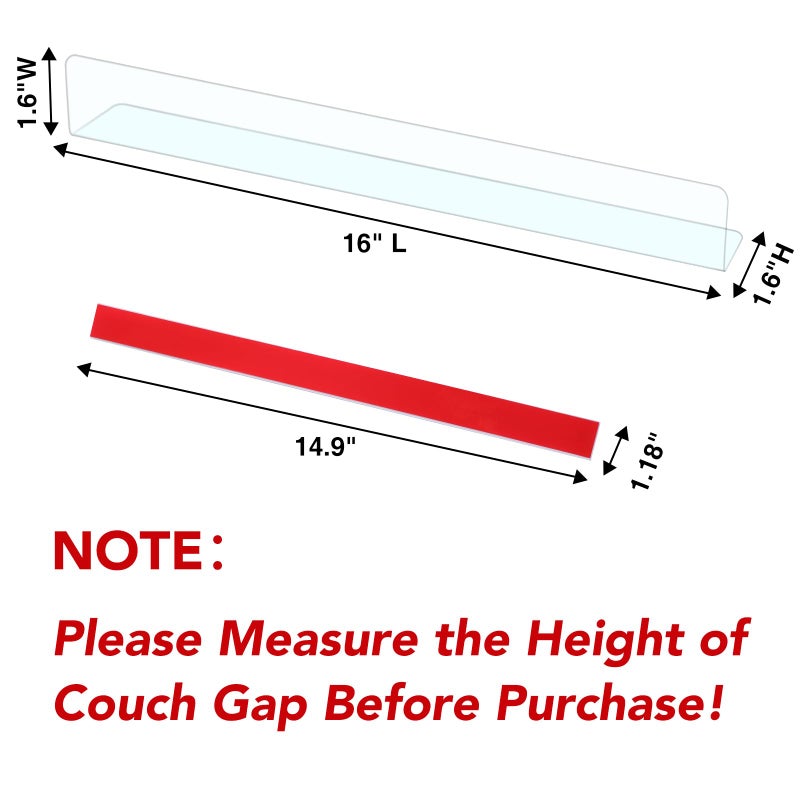 RowinsyDD 8 Pack Toy Blocker for Furniture, Clear Under Couch Blocker, Stop Things Going Under Sofa or Bed, 16" L x 1.6" H, Adjustable Gap Bumper for Furniture with Strong Tape - Image 3