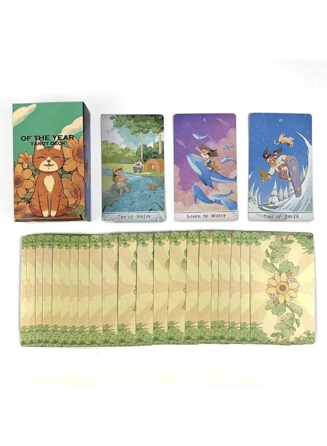 NIBEMINENT Annual theme Tarot card set, exquisite cartoon character Tarot cards, cartoon role-playing game, friends' gathering game, personal hobbies collection and creative small gifts - Image 5
