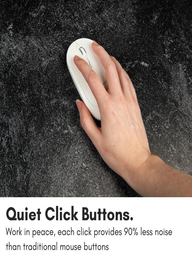 Macally Wireless Bluetooth Mouse for Mac, MacBook Pro/Air, iPad, and PC - Quiet Click and Comfortable Compatible Apple Wireless Mouse - Rechageable - White - Image 5