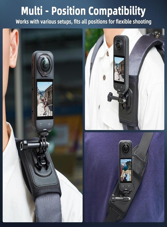 DA-GODO حامل كاميرا الحركة DAGODO للظهر لكاميرات Insta360 X5/X4/X3/Ace وOne RS وGo3، متوافق مع GoPro Hero 12 وHero 11، زاوية قابلة للتعديل (حامل للظهر) - Image 5