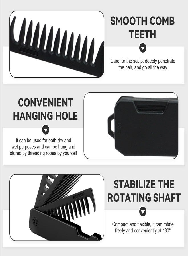 SpaceWings 1PCS 3-in-1 Men's Folding Beard Comb,Switchblade Comb,Folding Pocket Comb with Fine & Wide Tooth,Ideal for for Travel, Grooming Beard and Hair - Image 5