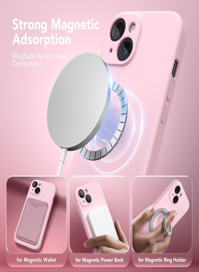 سويدانبوكس جراب SuydanBox المغناطيسي لهاتف iPhone 15 Plus، متوافق مع MagSafe، [حماية كاملة للكاميرا][واقي للشاشة] جراب سيليكون مقاوم للصدمات لهاتف iPhone 15 Plus مقاس 6.7 بوصة، لون وردي طباشيري - Image 2