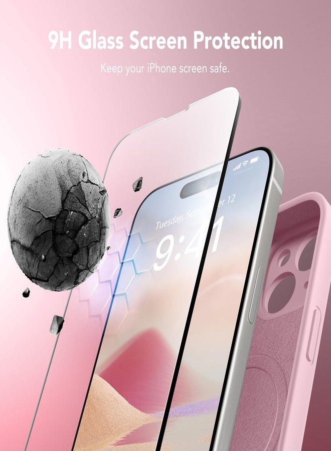 سويدانبوكس جراب SuydanBox المغناطيسي لهاتف iPhone 15 Plus، متوافق مع MagSafe، [حماية كاملة للكاميرا][واقي للشاشة] جراب سيليكون مقاوم للصدمات لهاتف iPhone 15 Plus مقاس 6.7 بوصة، لون وردي طباشيري - Image 4