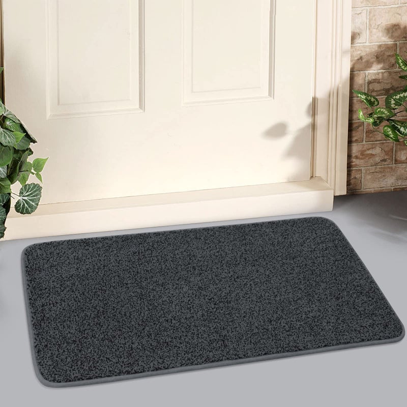 LINLA LINLA Indoor Doormat Super Absorbs Mud Mat Washable NonSlip Rubber Backing Clean Door Mat for Doorways Inside Dirt Trapper Mats Shoes Scraper 18x30 Inches Dark Gray
