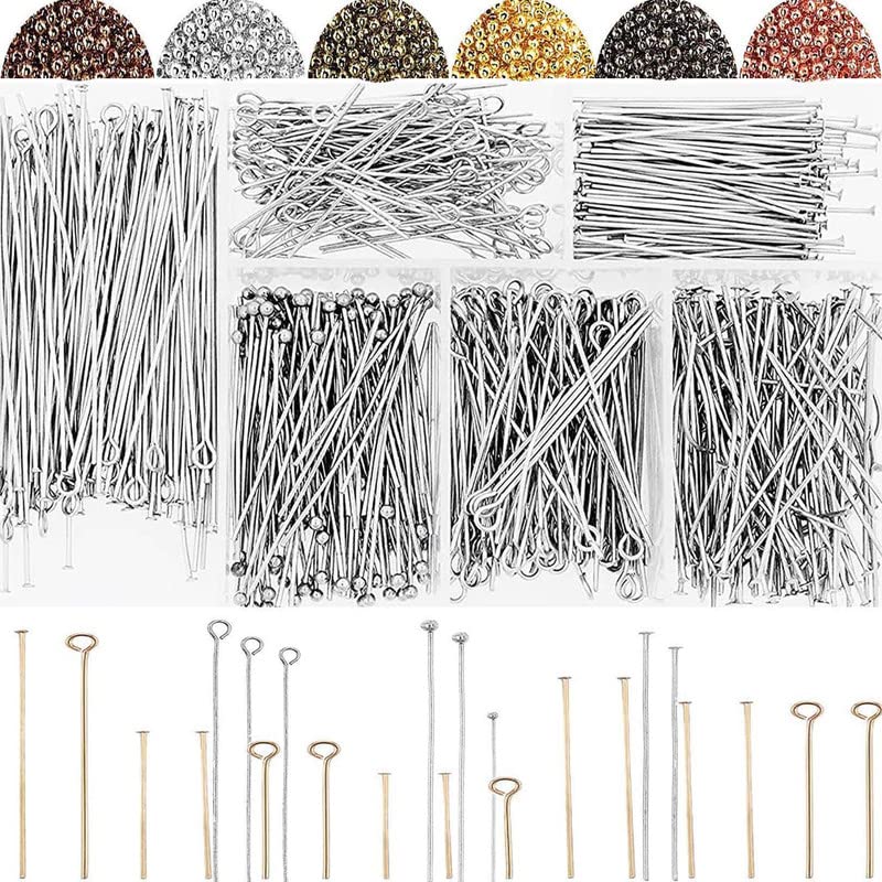 DIY Crafts DIY Crafts 10 Gram, KC Gold, Open Eye Pins for Jewelry Making Head Pins for Making Jewelry Bead Eye Pins for Earring Making Necklace Bracelet Clay Charms 30mm-50mm (10 Gram, KC Gold)  - Image 1
