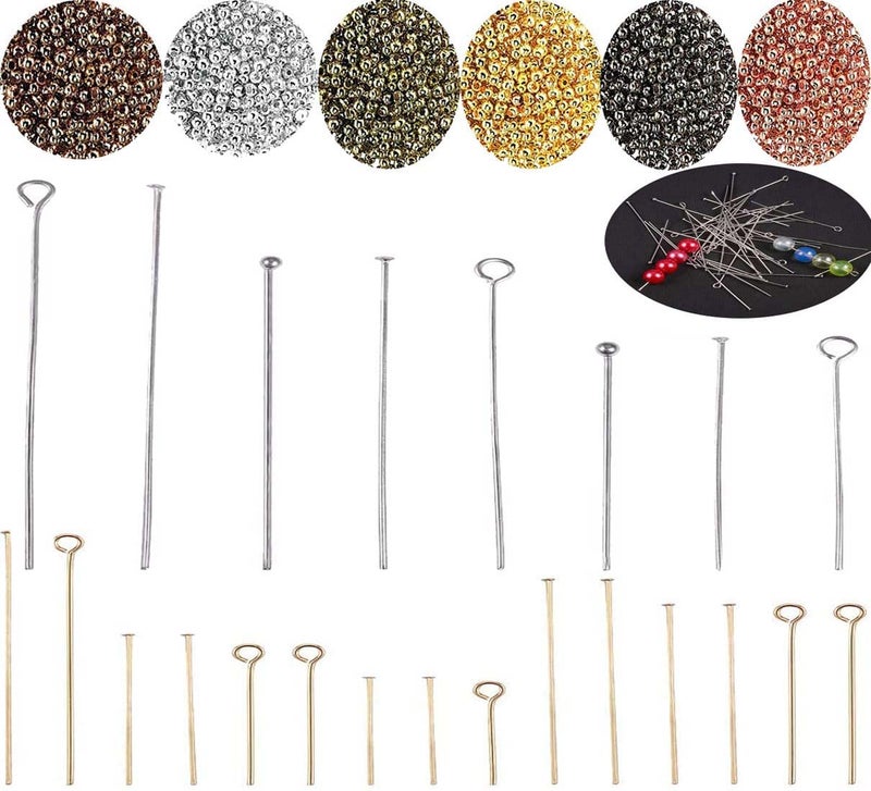 DIY Crafts DIY Crafts 10 Gram, KC Gold, Open Eye Pins for Jewelry Making Head Pins for Making Jewelry Bead Eye Pins for Earring Making Necklace Bracelet Clay Charms 30mm-50mm (10 Gram, KC Gold)  - Image 2