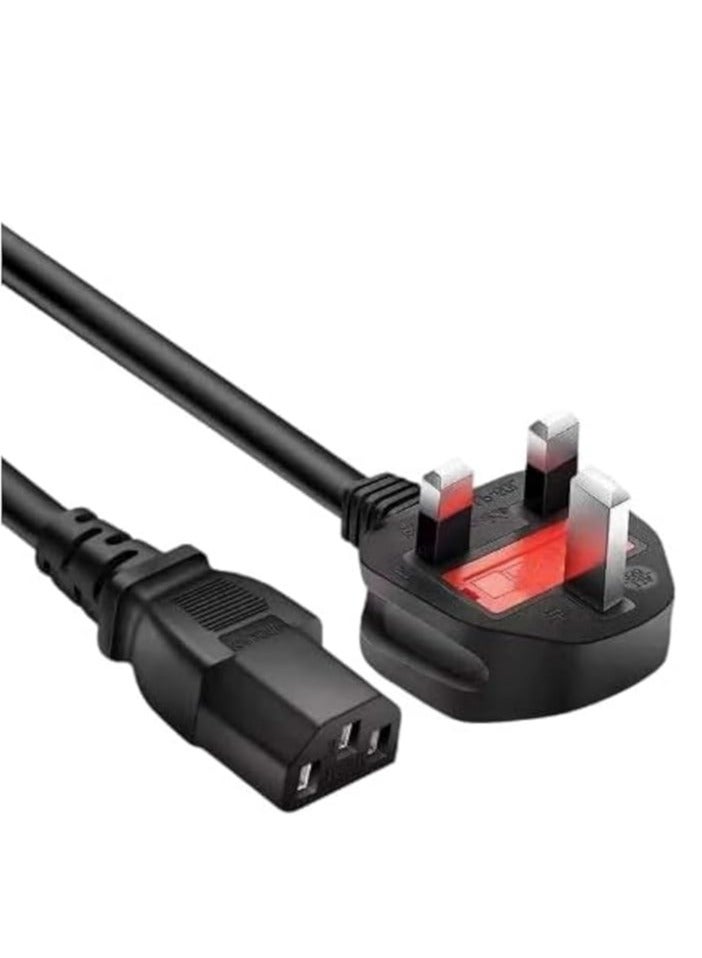 NovaTrends Computer Printer and LCD Monitor UK 3 pin High Quality Power Cable with Protection Fuse 1.5m